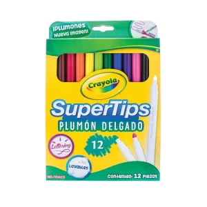 Plumones delgado lavable 12pz crayola