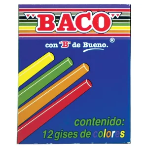 Caja de gis con colores surtidos 12pz