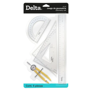 Juego de Geometría Delta con Compás Metalico