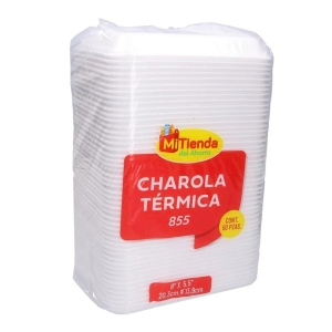 Paquete platos desechable charola térmica 20x 14 50pz